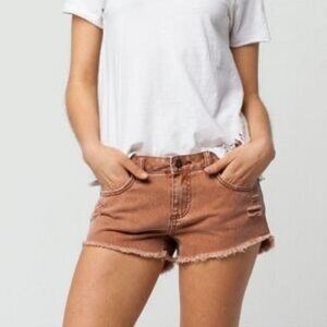 RVCA low-rise cutoff denim distressed shorts Size 30